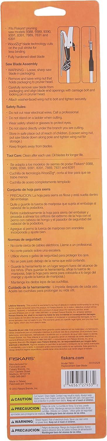 imageFiskars 15Inch Replacement Saw Blade for Pruning HighSpeed Steel WoodZig Blade for Lightweight Extendable Tree Pruner Fits Fiskars pruner models 6391 9388 9390 7889 7831 and 839115 in
