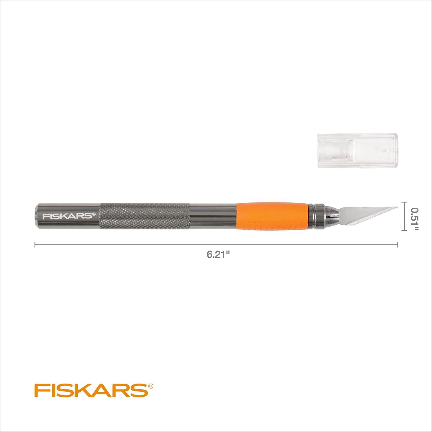 imageFiskars 1651101001 Easy Change Detail Craft Knife No 11 blade OrangeWhite8 in Exacto Knife