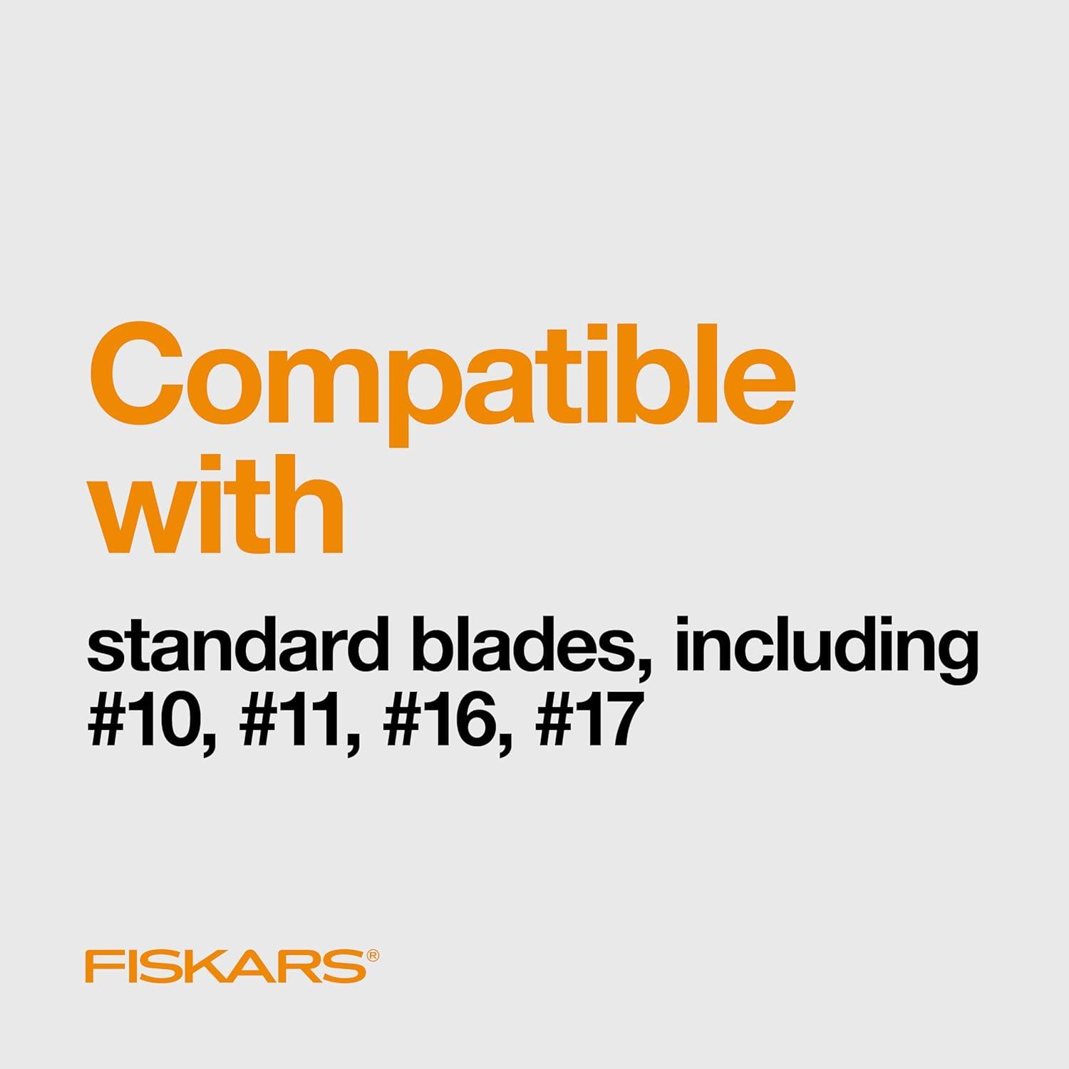 imageFiskars 1651101001 Easy Change Detail Craft Knife No 11 blade OrangeWhite8 in Exacto Knife