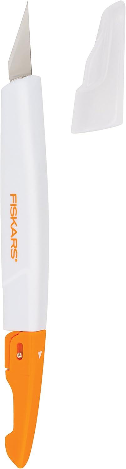 imageFiskars 1651101001 Easy Change Detail Craft Knife No 11 blade OrangeWhiteEasy Change Knife  11 Blade