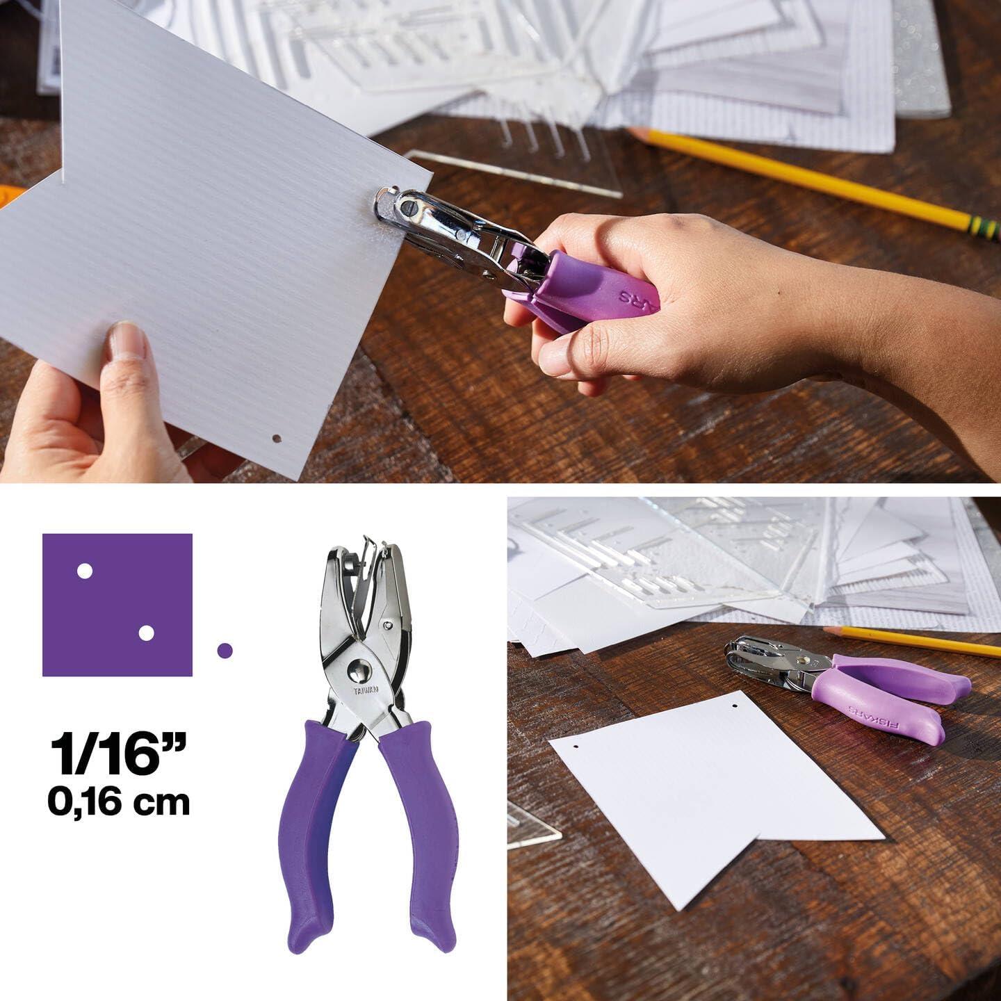 imageFiskars 23517097J Circle Hand Punch 18 Inch Purple  Pink116 in