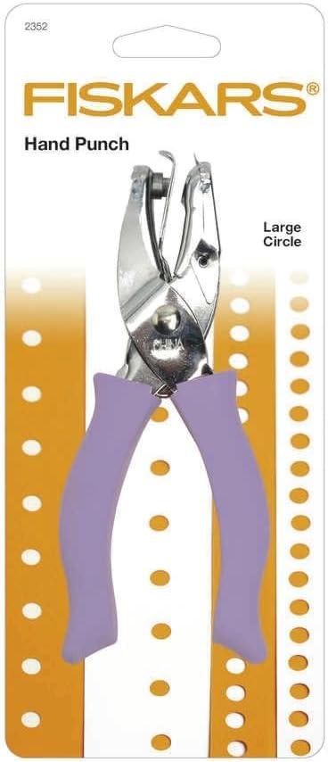 imageFiskars 23517097J Circle Hand Punch 18 Inch Purple  Pink14 in