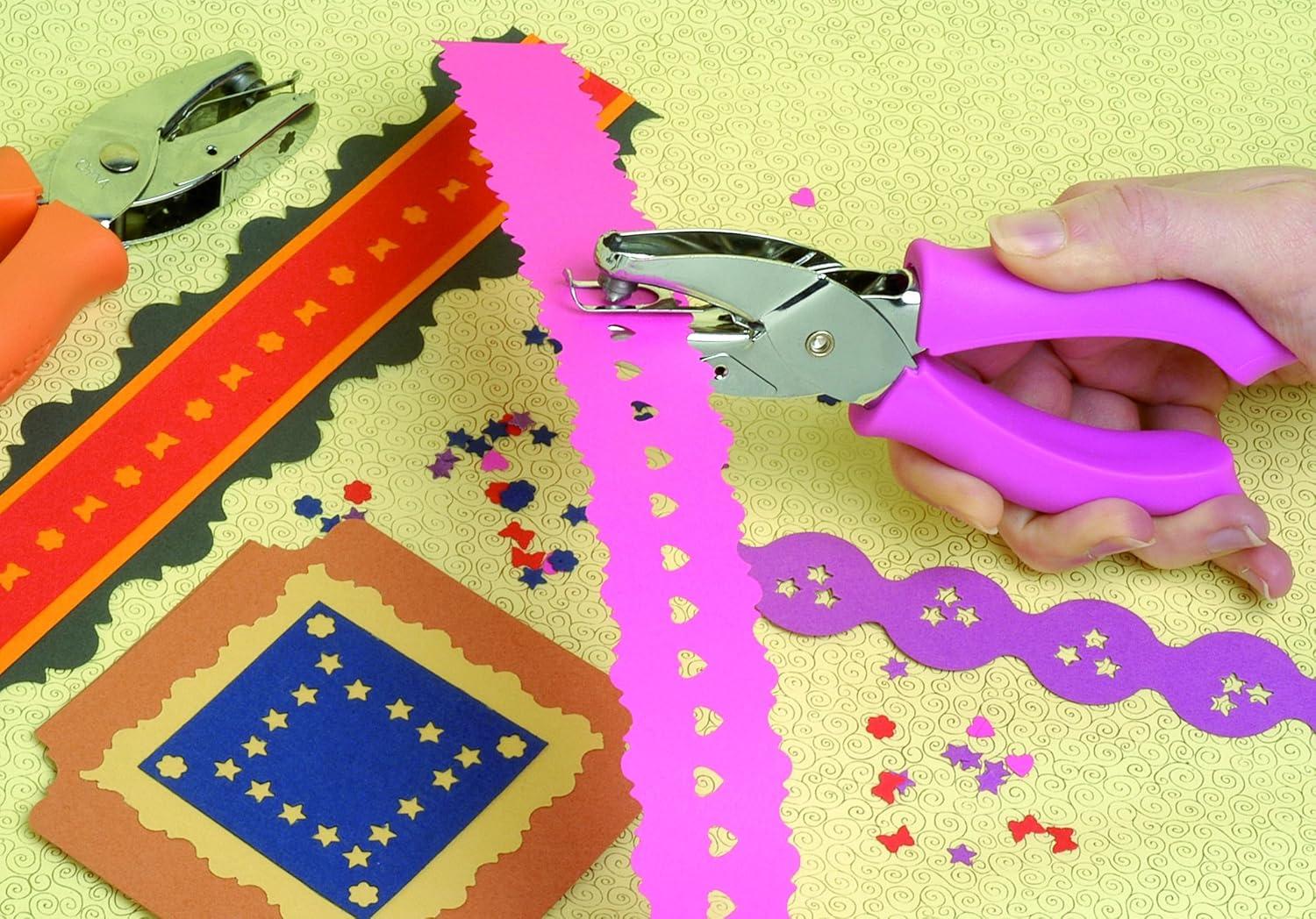 imageFiskars 23517097J Circle Hand Punch 18 Inch Purple  Pink14 in Heart