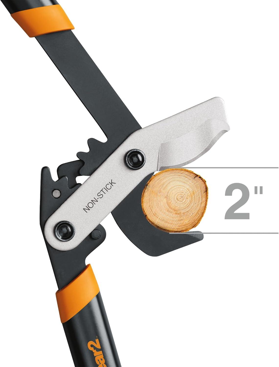 imageFiskars 32Inch Loppers for Tree Trimming Heavy Duty LowFriction Sharp Steel Blade Branch Cutter up to 2Inch Diameter Cut Capacity PowerGear2 Technology that Multiplies Power for Less Effort32 in