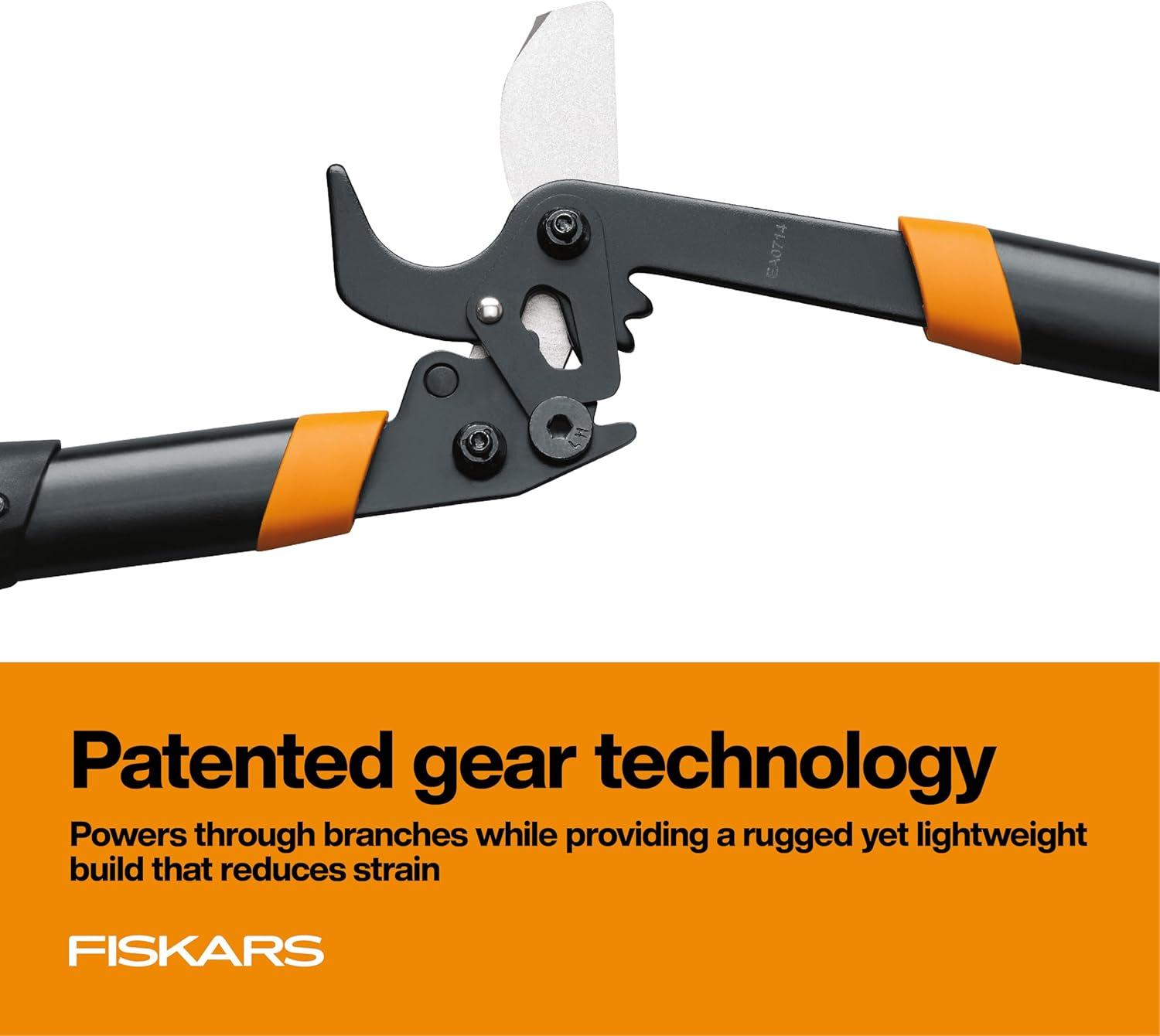 imageFiskars 32Inch Loppers for Tree Trimming Heavy Duty LowFriction Sharp Steel Blade Branch Cutter up to 2Inch Diameter Cut Capacity PowerGear2 Technology that Multiplies Power for Less Effort18 in