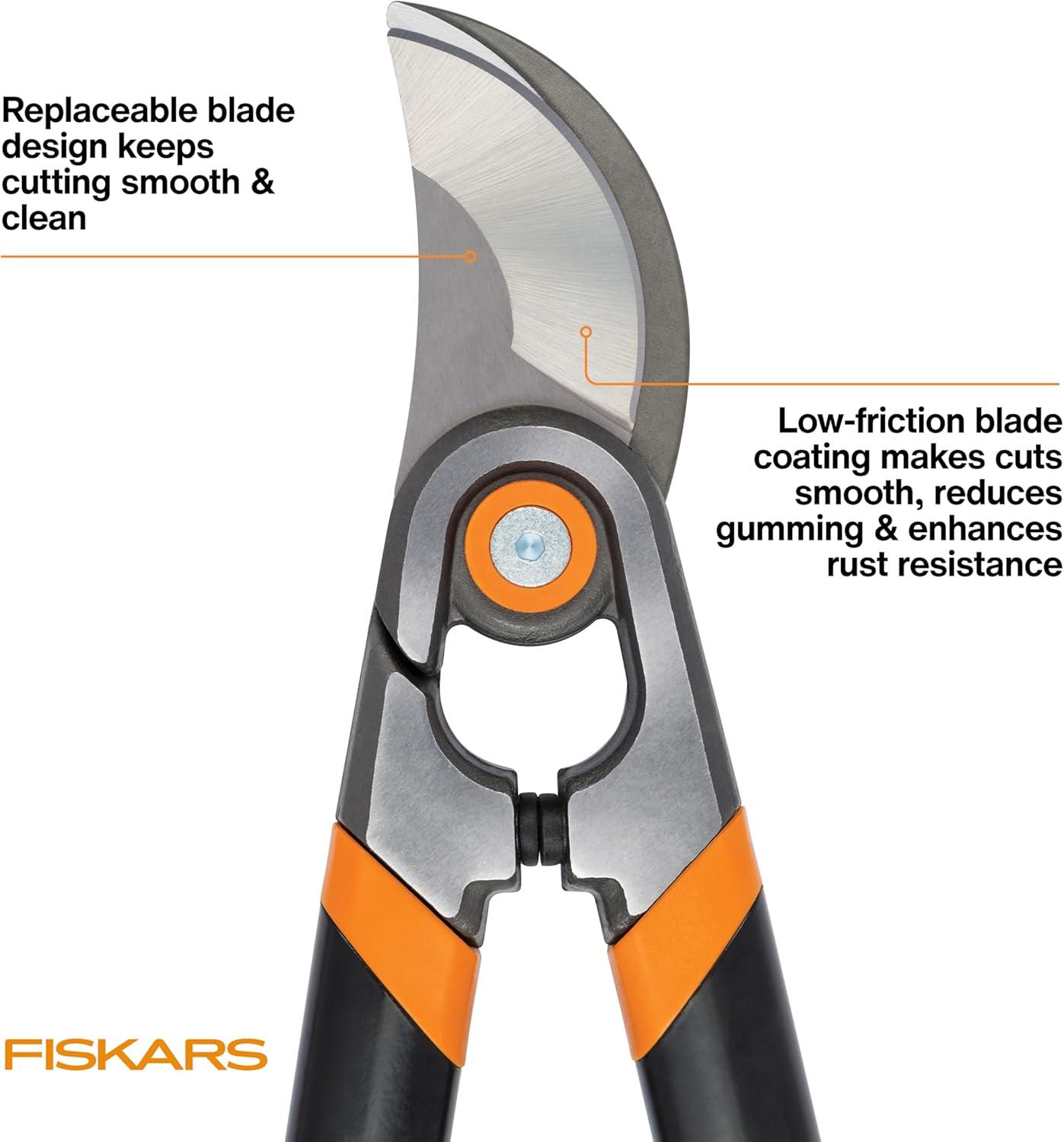 imageFiskars 32Inch Loppers for Tree Trimming Heavy Duty LowFriction Sharp Steel Blade Branch Cutter up to 2Inch Diameter Cut Capacity PowerGear2 Technology that Multiplies Power for Less Effort30 in