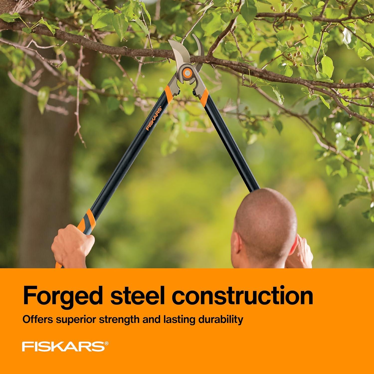 imageFiskars 32Inch Loppers for Tree Trimming Heavy Duty LowFriction Sharp Steel Blade Branch Cutter up to 2Inch Diameter Cut Capacity PowerGear2 Technology that Multiplies Power for Less Effort30 in