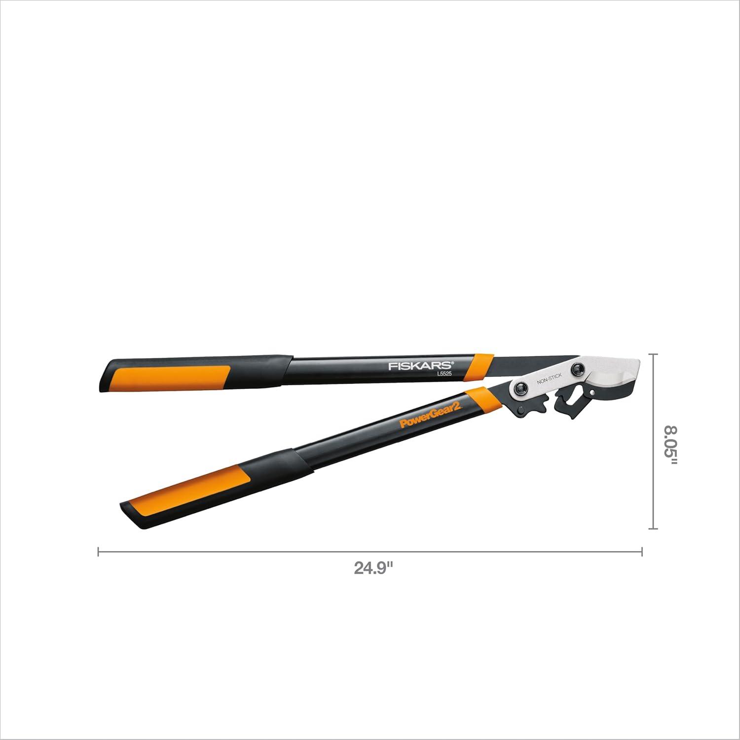 imageFiskars 32Inch Loppers for Tree Trimming Heavy Duty LowFriction Sharp Steel Blade Branch Cutter up to 2Inch Diameter Cut Capacity PowerGear2 Technology that Multiplies Power for Less Effort25 in