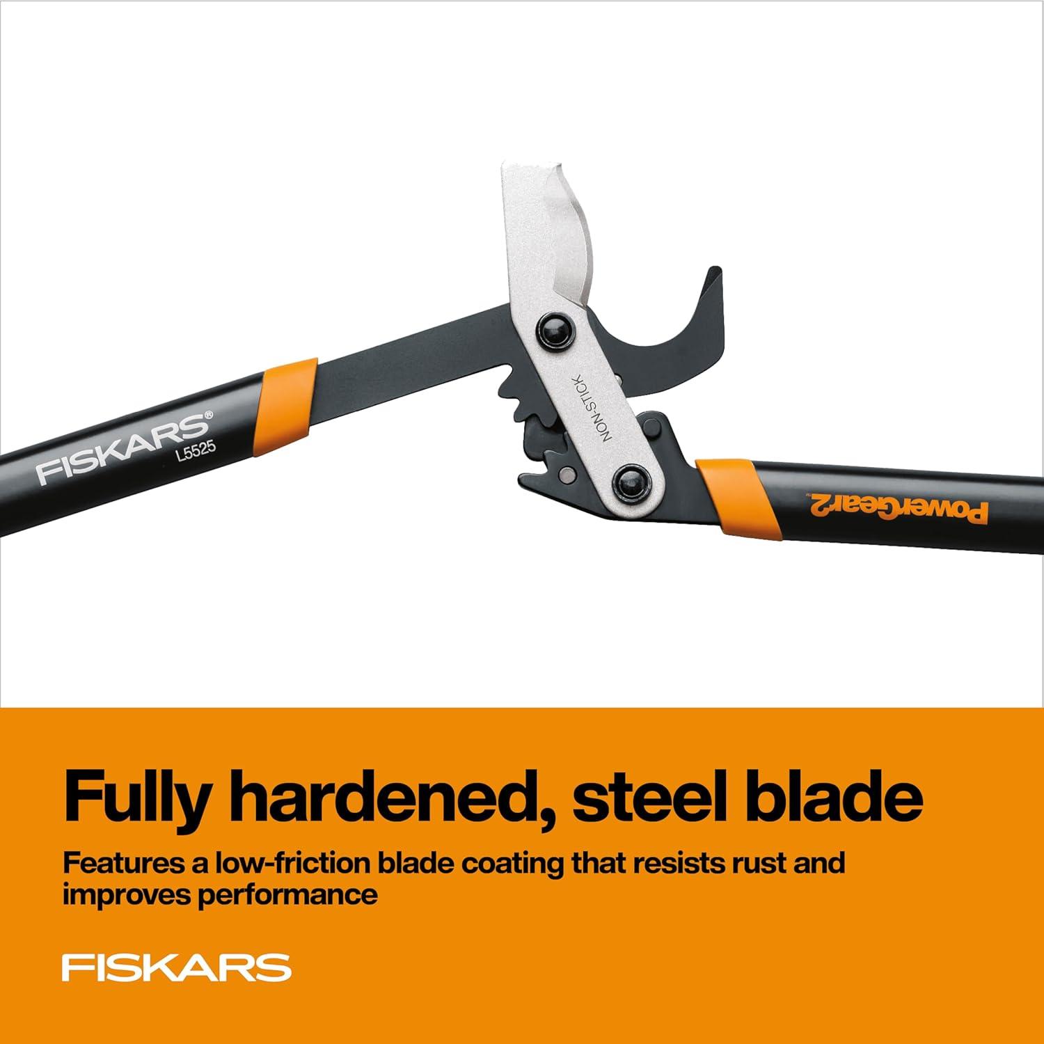imageFiskars 32Inch Loppers for Tree Trimming Heavy Duty LowFriction Sharp Steel Blade Branch Cutter up to 2Inch Diameter Cut Capacity PowerGear2 Technology that Multiplies Power for Less Effort25 in