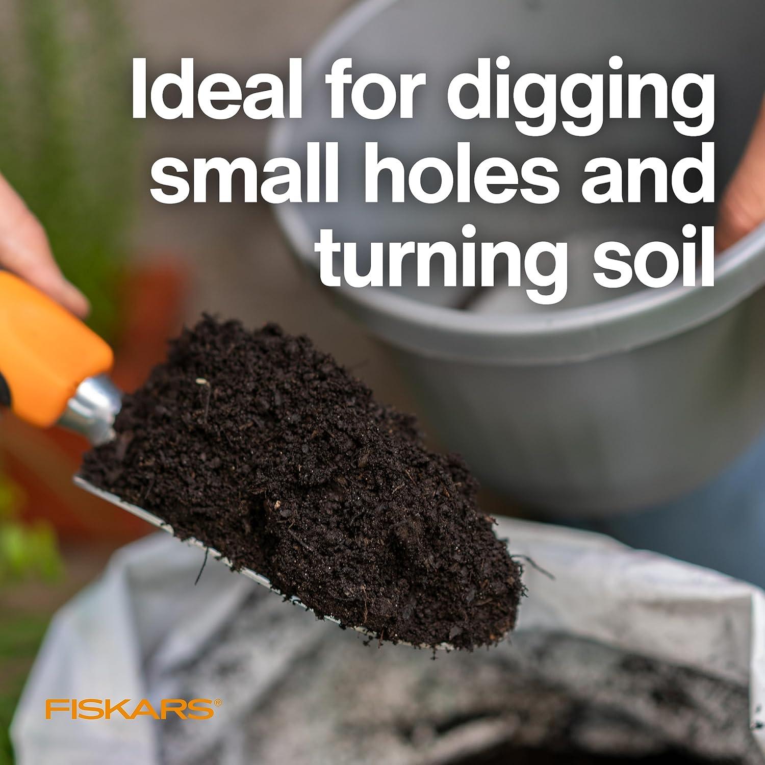 imageFiskars 3in1 Garden Tool Set Includes Trowel Transplanter and Cultivator for Outdoor Gardening Ergonomic Yard Tool KitTrowel