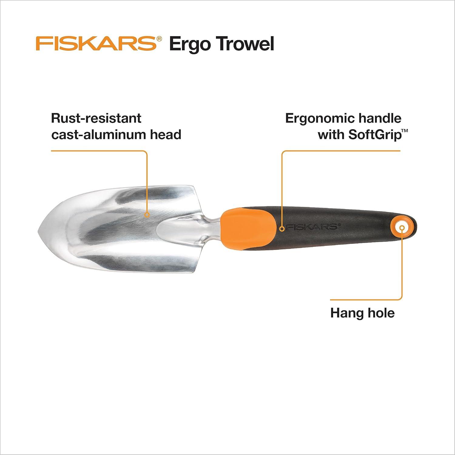 imageFiskars 3in1 Garden Tool Set Includes Trowel Transplanter and Cultivator for Outdoor Gardening Ergonomic Yard Tool KitTrowel