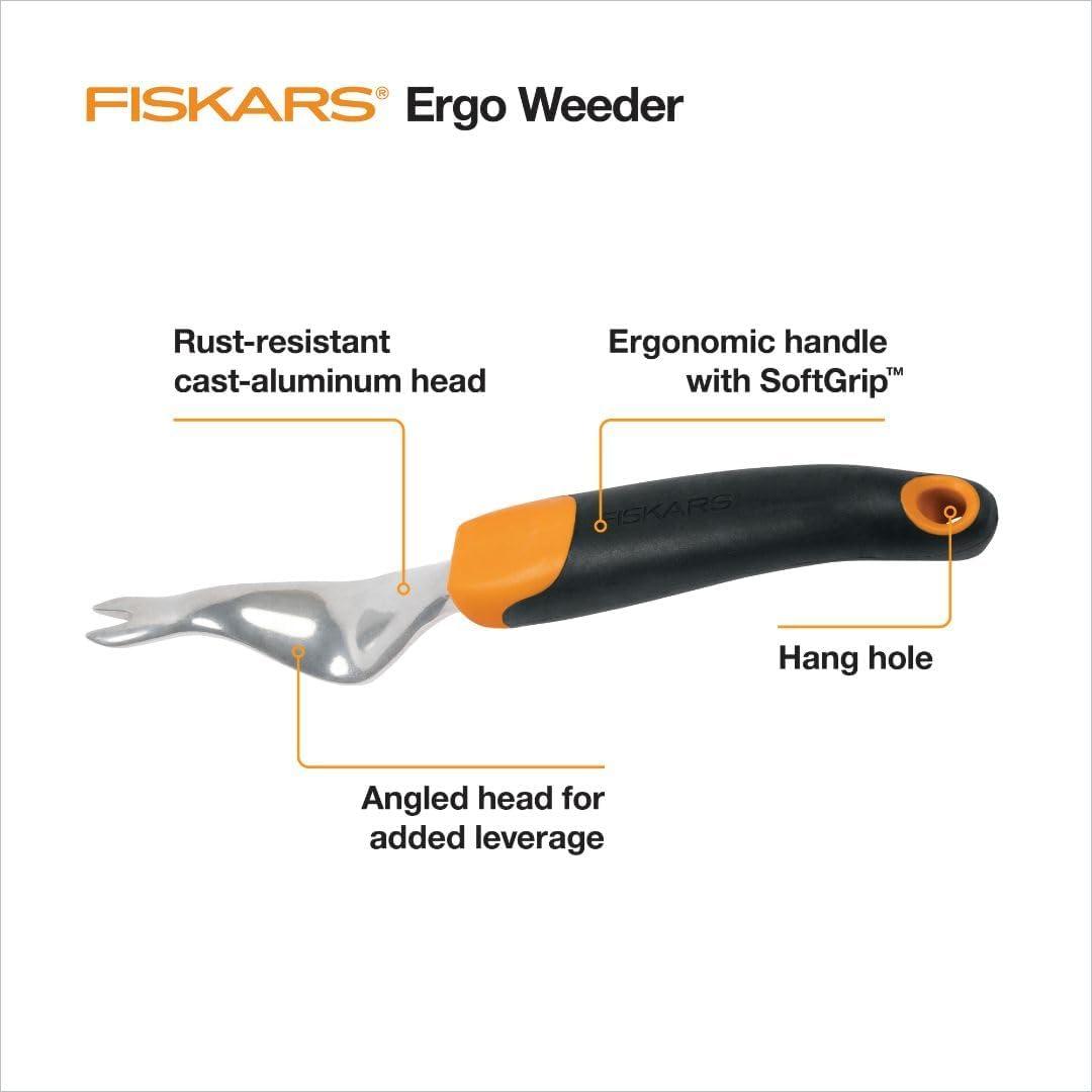 imageFiskars 3in1 Garden Tool Set Includes Trowel Transplanter and Cultivator for Outdoor Gardening Ergonomic Yard Tool KitWeeder