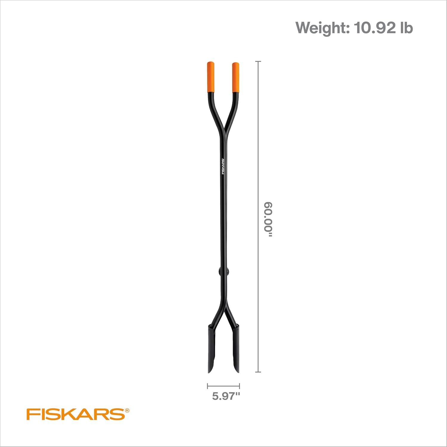 imageFiskars 40quot Steel Tiller Long Handle Hand Tiller for Gardening Garden ToolPosthole Digger