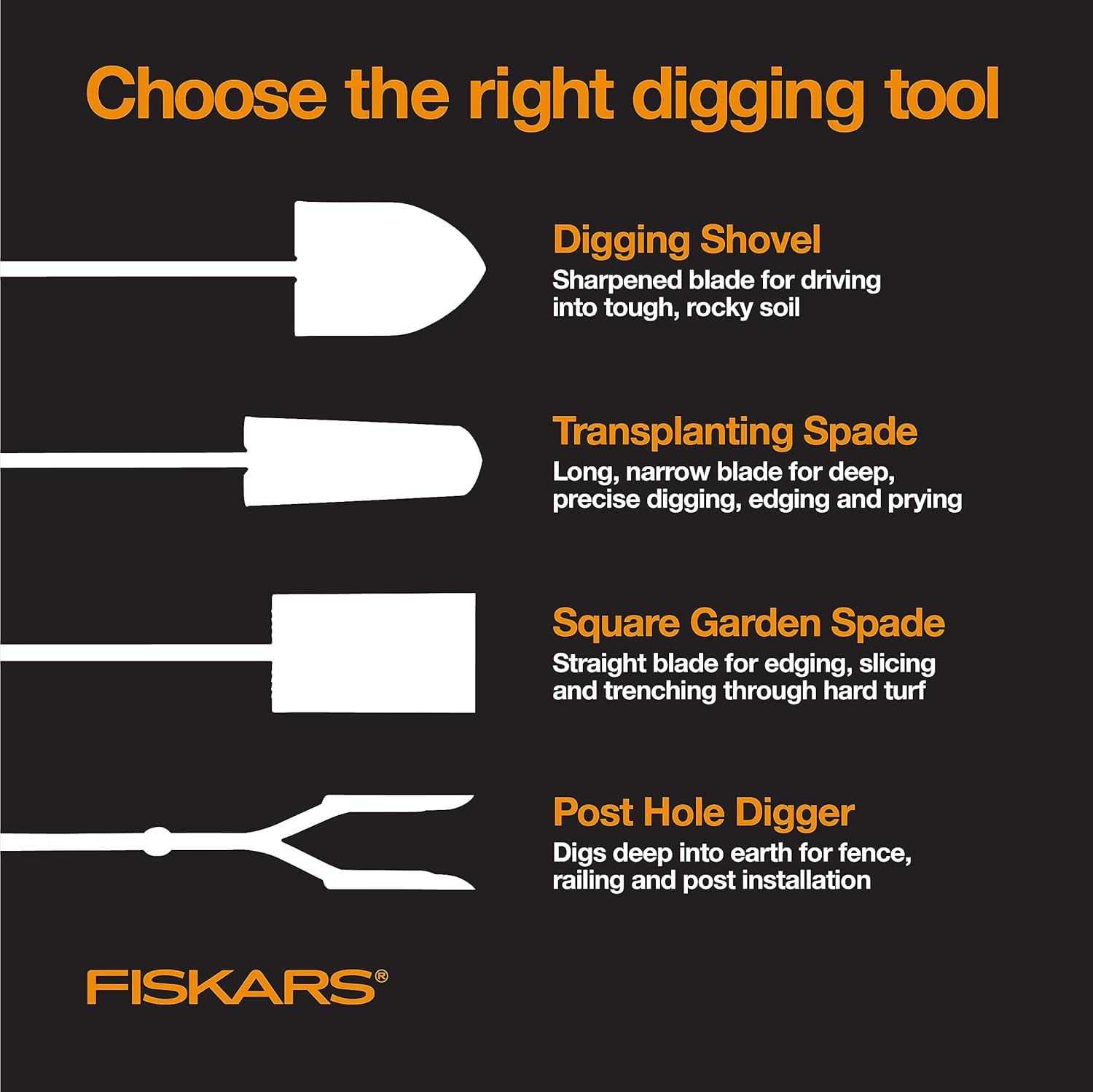 imageFiskars 40quot Steel Tiller Long Handle Hand Tiller for Gardening Garden ToolPosthole Digger