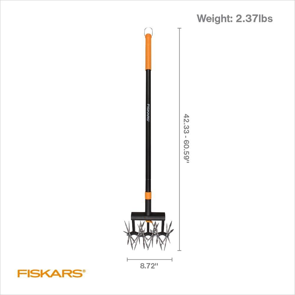 imageFiskars 40quot Steel Tiller Long Handle Hand Tiller for Gardening Garden ToolRotary Cultivator