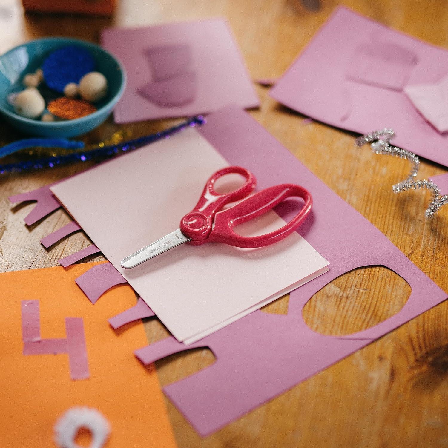 imageFiskars 5quot BluntTip Scissors for Kids Ages 47 For School or Crafting Premium Pink Pack of 1Premium Pink