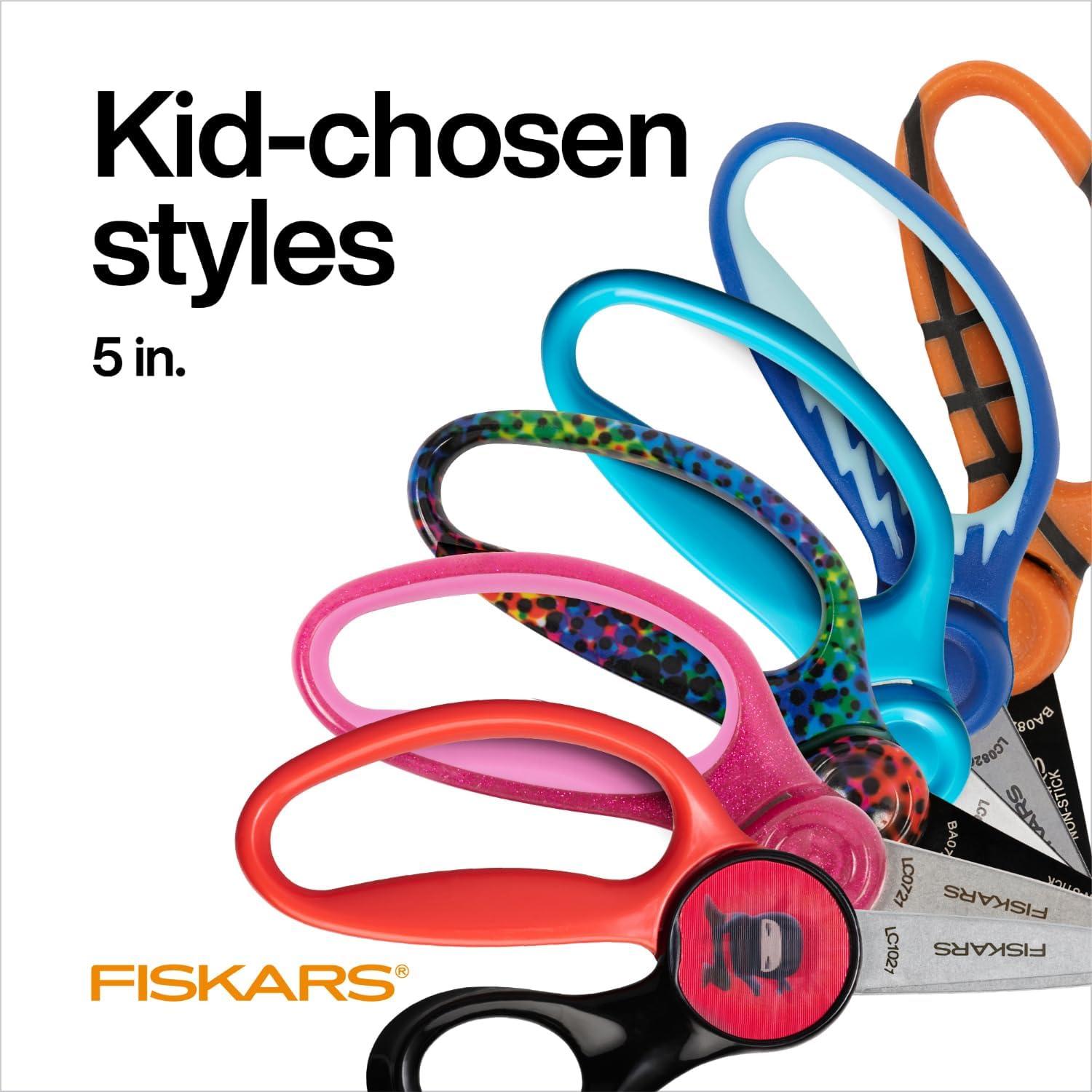imageFiskars 5quot BluntTip Scissors for Kids Ages 47 For School or Crafting Premium Pink Pack of 1Turquoise