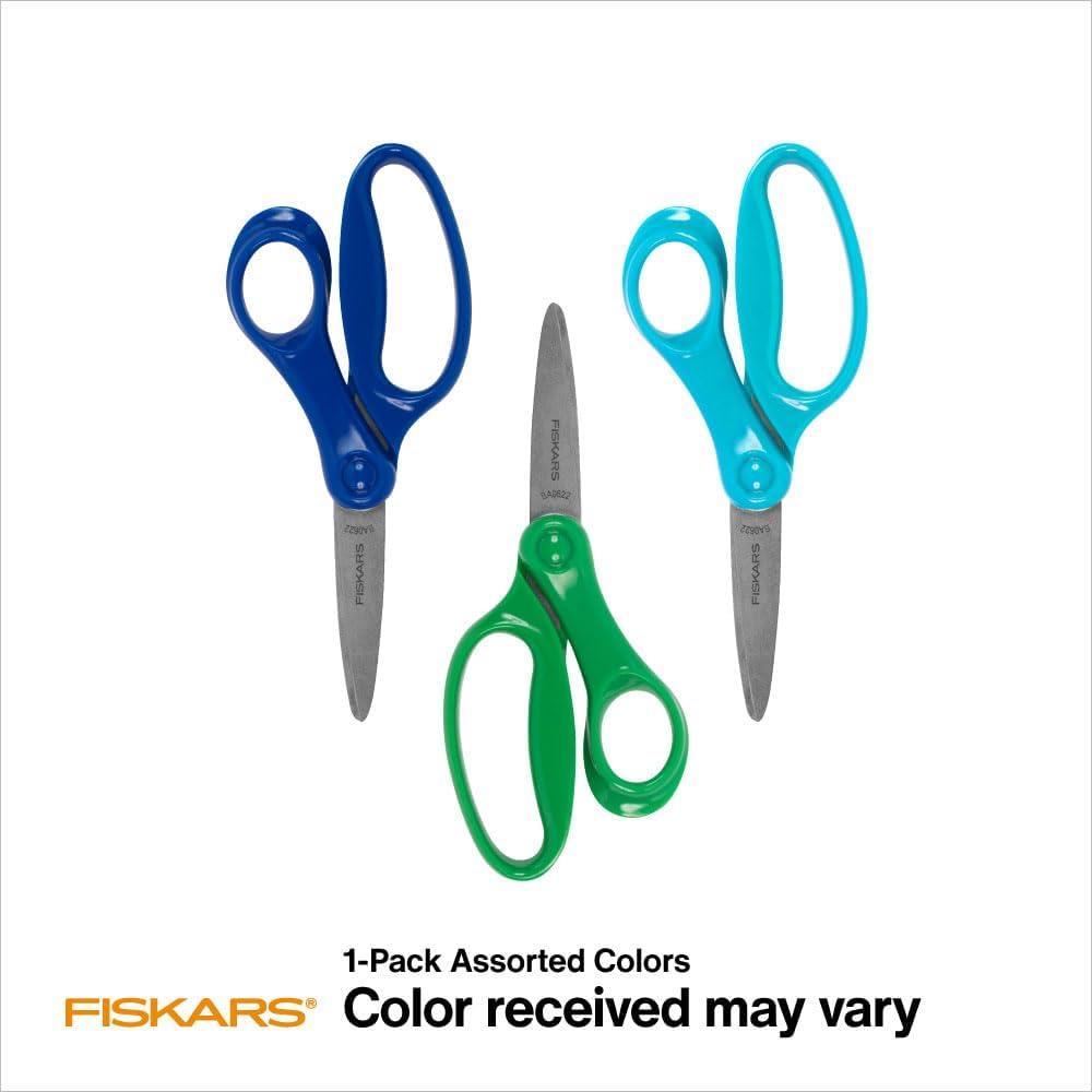 imageFiskars 6quot Big Kids Scissors for Kids Ages 811 Scissors for School or Crafting Back to School Supplies TurquoiseAssorted Colors