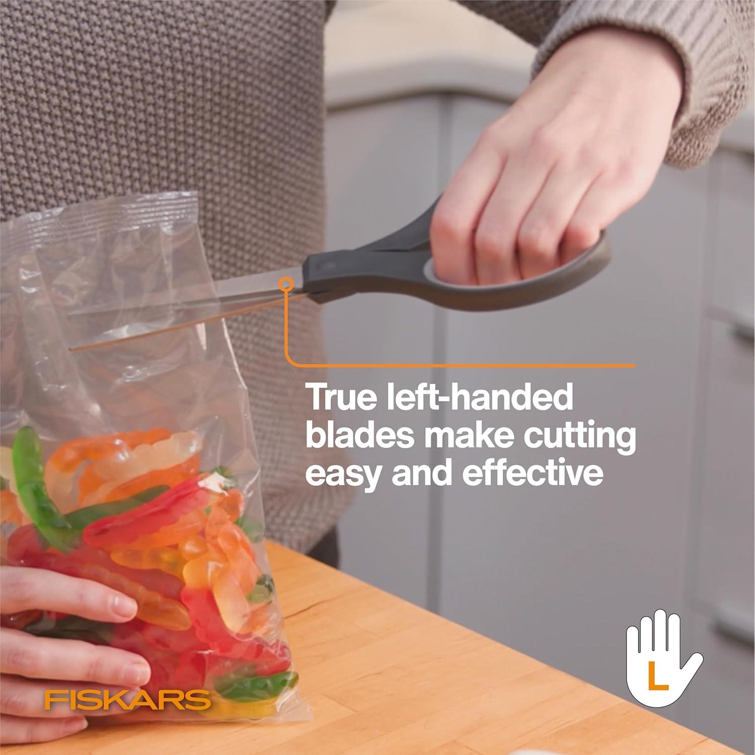 imageFiskars 8 LeftHanded Titanium Scissors SoftGrip Handle for Comfort Durable Stainless Steel Blades for Home and Office UseLeft Handed Titanium  SoftGrip