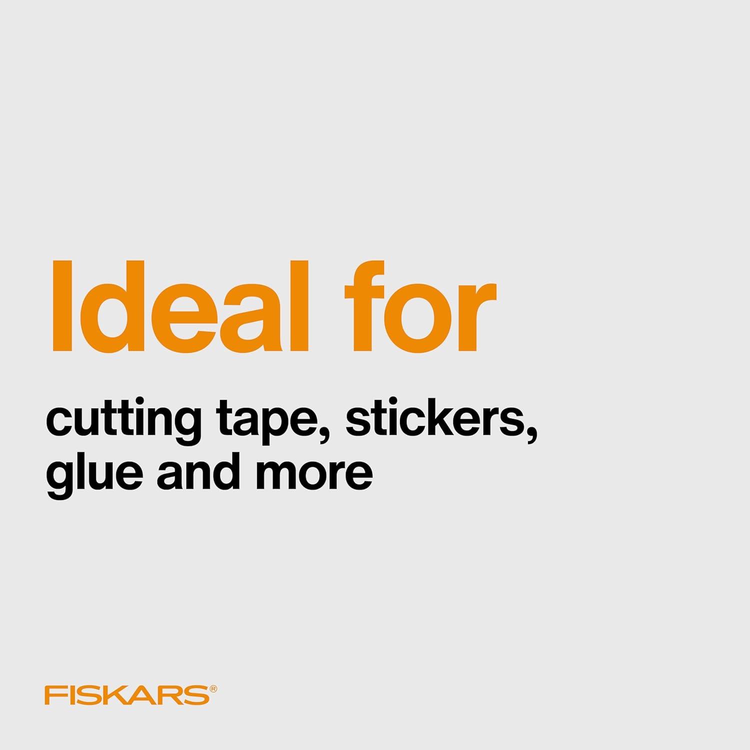 imageFiskars 8 LeftHanded Titanium Scissors SoftGrip Handle for Comfort Durable Stainless Steel Blades for Home and Office UseNonStick Titanium  SoftGrip