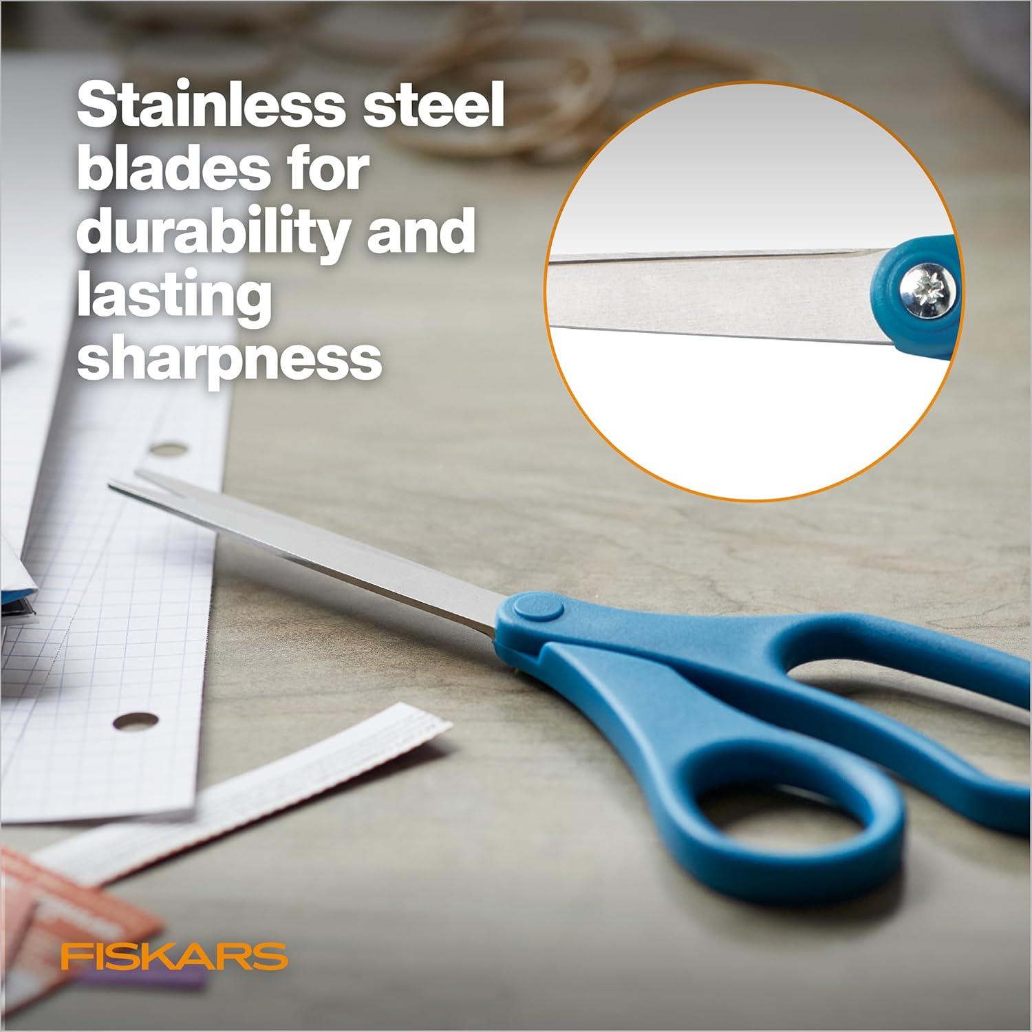imageFiskars 8 LeftHanded Titanium Scissors SoftGrip Handle for Comfort Durable Stainless Steel Blades for Home and Office UseStainless Steel