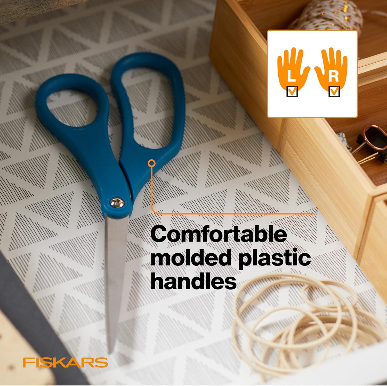 imageFiskars 8 LeftHanded Titanium Scissors SoftGrip Handle for Comfort Durable Stainless Steel Blades for Home and Office UseStainless Steel