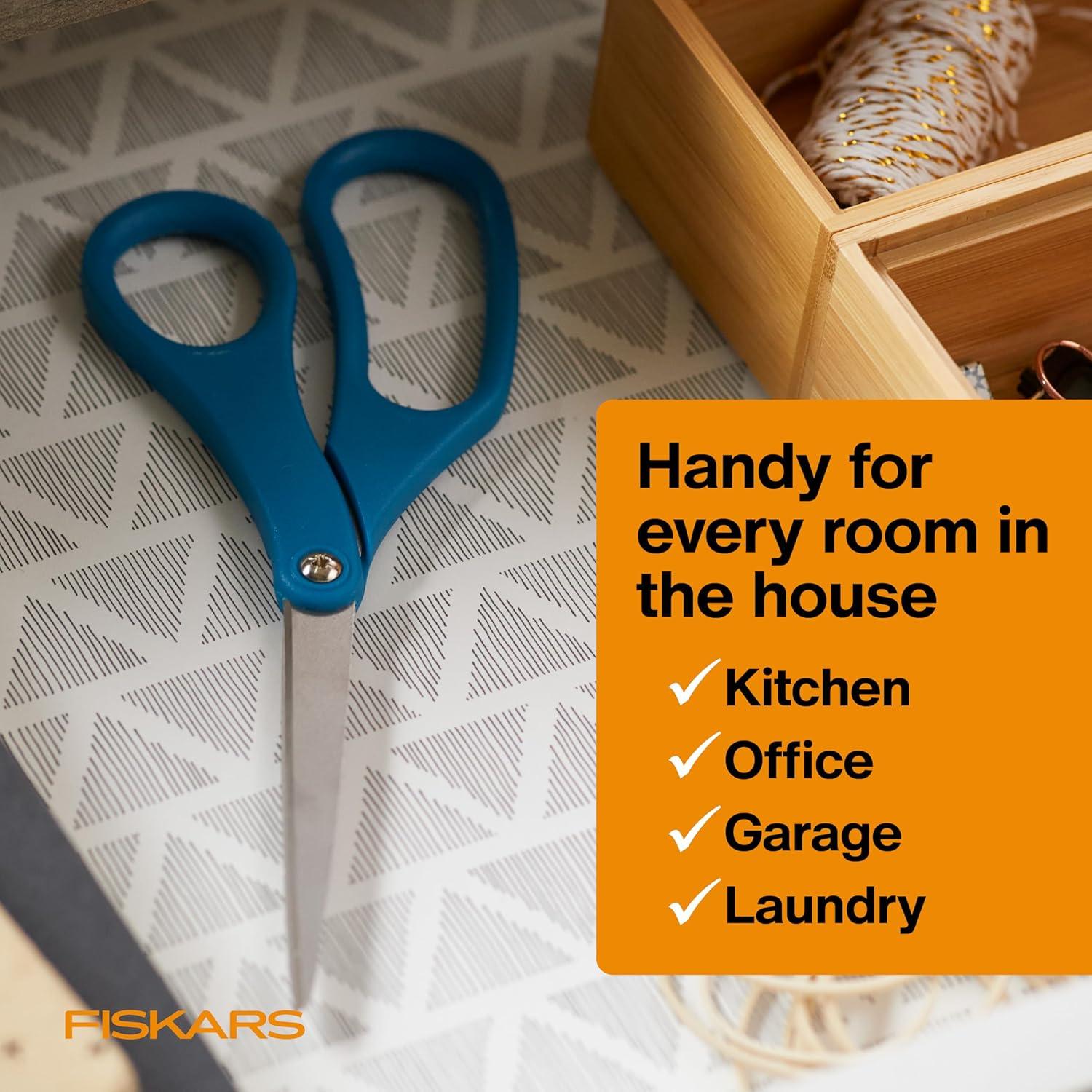 imageFiskars 8 LeftHanded Titanium Scissors SoftGrip Handle for Comfort Durable Stainless Steel Blades for Home and Office UseStainless Steel