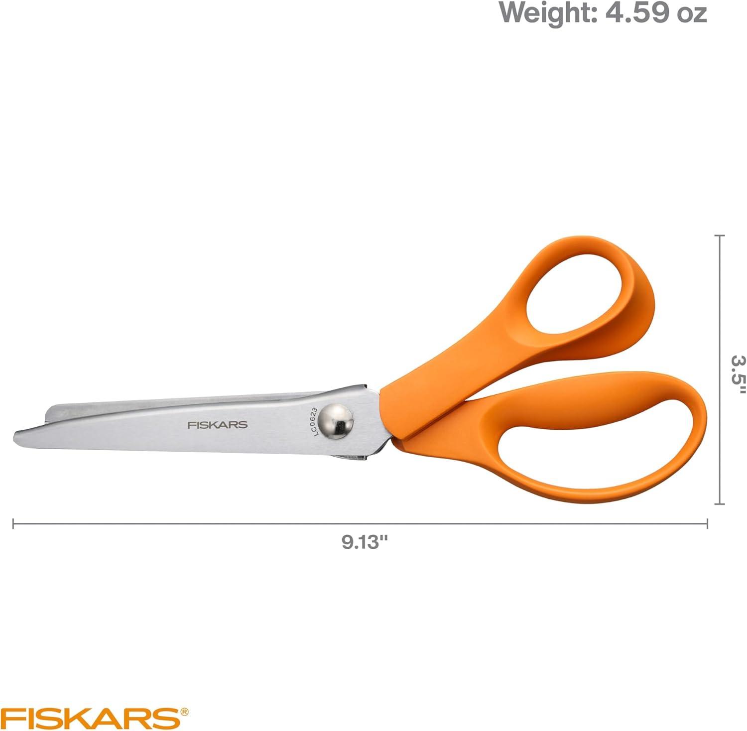 imageFiskars 8 Premier LeftHanded Pinking Shears Precision Stainless Steel Blades for Zigzag Cutting Ergonomic Handle for ComfortStandard