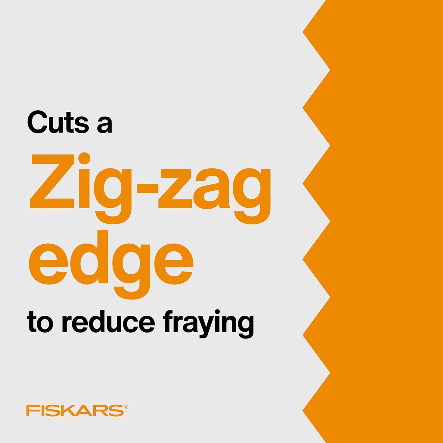imageFiskars 8 Premier LeftHanded Pinking Shears Precision Stainless Steel Blades for Zigzag Cutting Ergonomic Handle for ComfortStandard