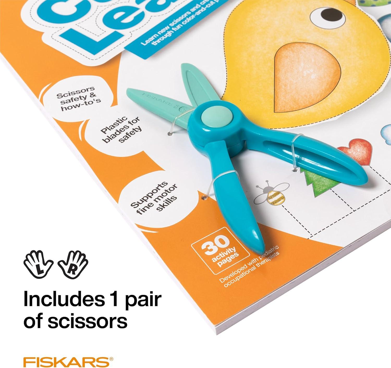 imageFiskars Cut ampamp Learn Kids Activity Book and Training Scissors  Gifts for Kids  Ages 3Ages 2
