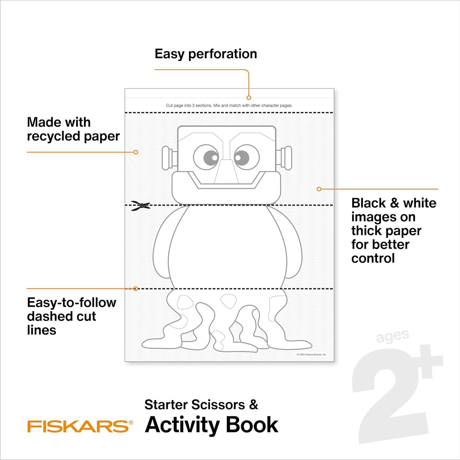 imageFiskars Cut ampamp Learn Kids Activity Book and Training Scissors  Gifts for Kids  Ages 3Ages 2