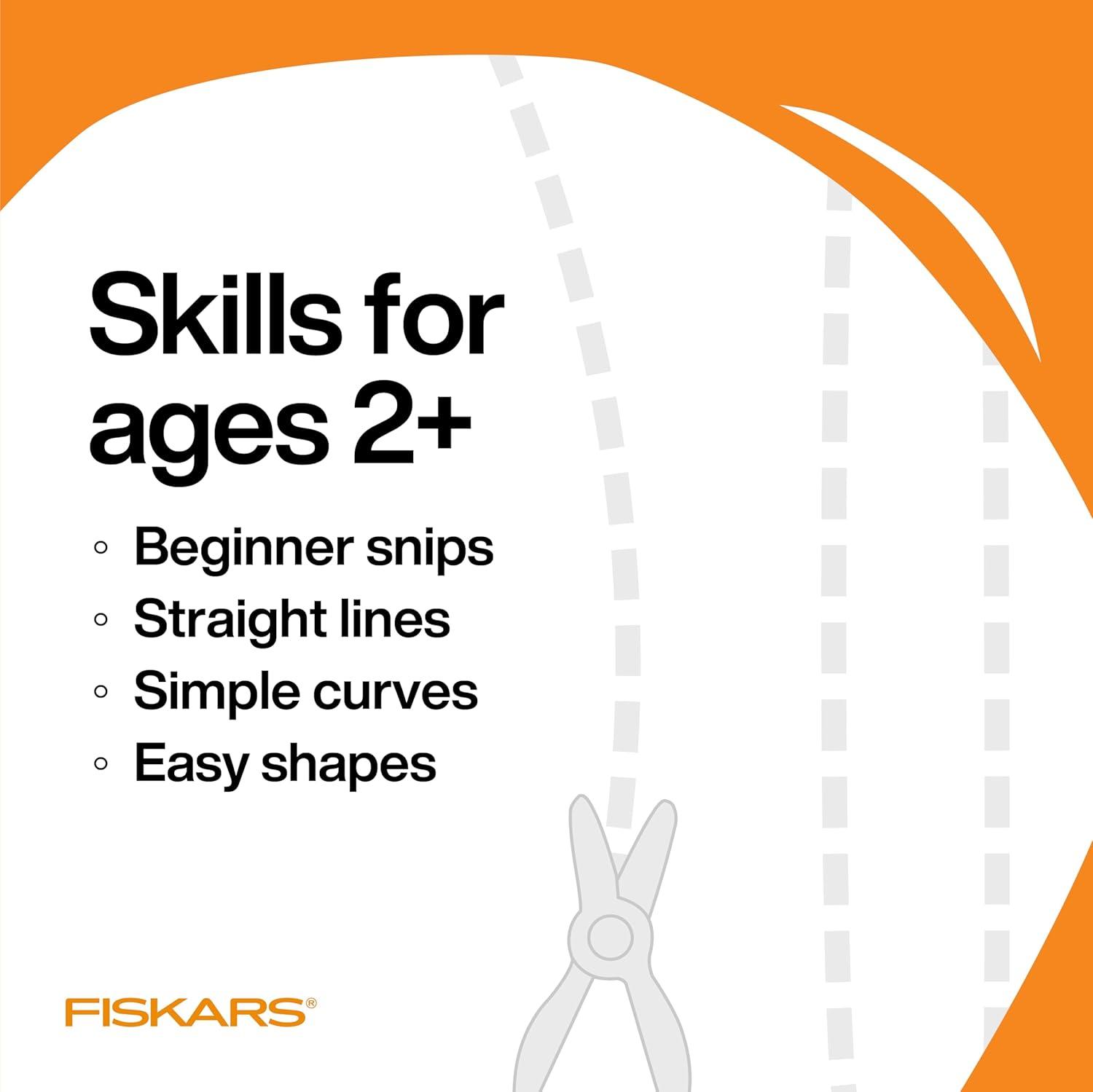 imageFiskars Cut ampamp Learn Kids Activity Book and Training Scissors  Gifts for Kids  Ages 3Ages 2