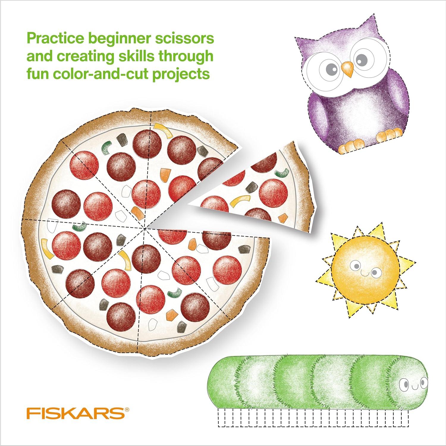 imageFiskars Cut ampamp Learn Kids Activity Book and Training Scissors  Gifts for Kids  Ages 3Ages 3