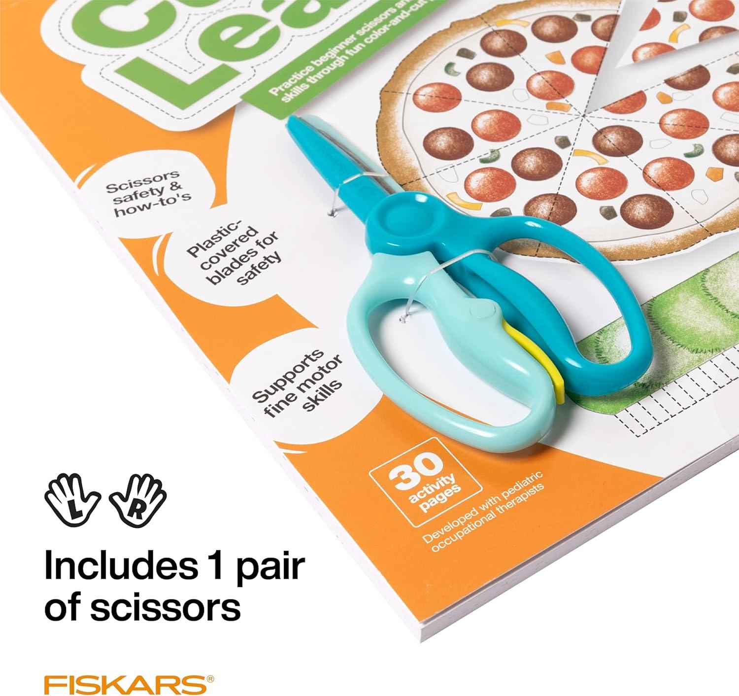 imageFiskars Cut ampamp Learn Kids Activity Book and Training Scissors  Gifts for Kids  Ages 3Ages 3
