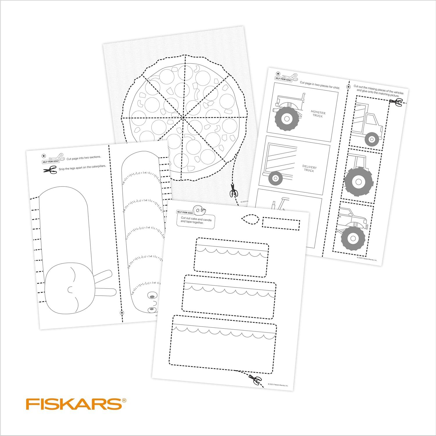 imageFiskars Cut ampamp Learn Kids Activity Book and Training Scissors  Gifts for Kids  Ages 3Ages 3