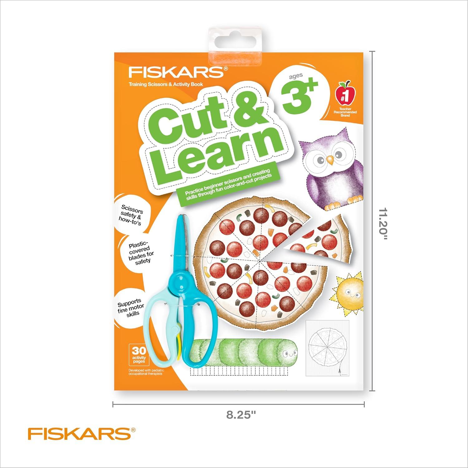 imageFiskars Cut ampamp Learn Kids Activity Book and Training Scissors  Gifts for Kids  Ages 3Ages 3