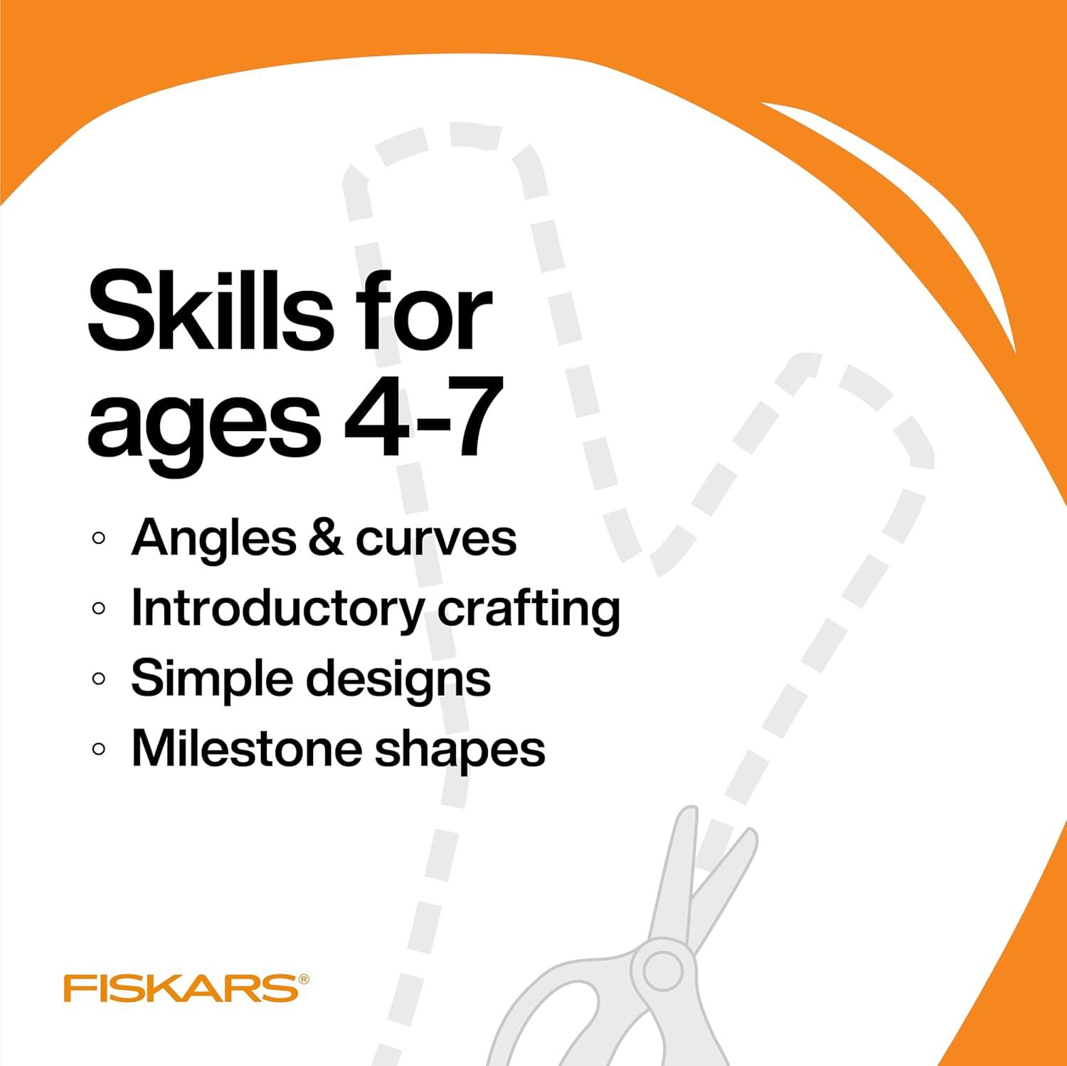 imageFiskars Cut ampamp Learn Kids Activity Book and Training Scissors  Gifts for Kids  Ages 3Ages 4