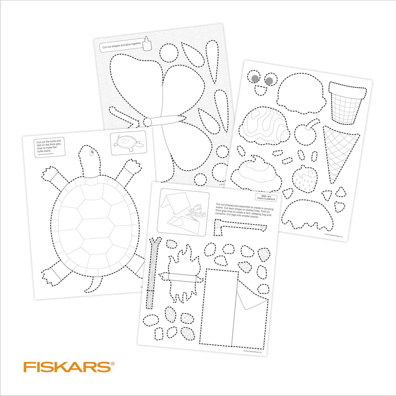 imageFiskars Cut ampamp Learn Kids Activity Book and Training Scissors  Gifts for Kids  Ages 3Ages 8