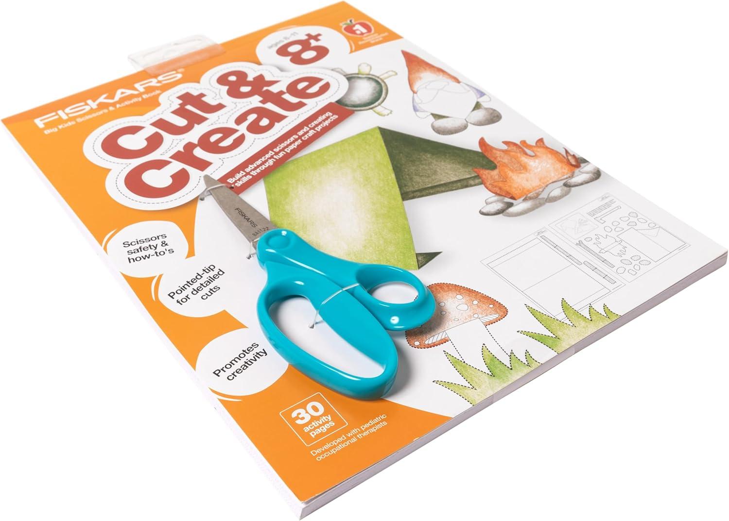 imageFiskars Cut ampamp Learn Kids Activity Book and Training Scissors  Gifts for Kids  Ages 3Ages 8