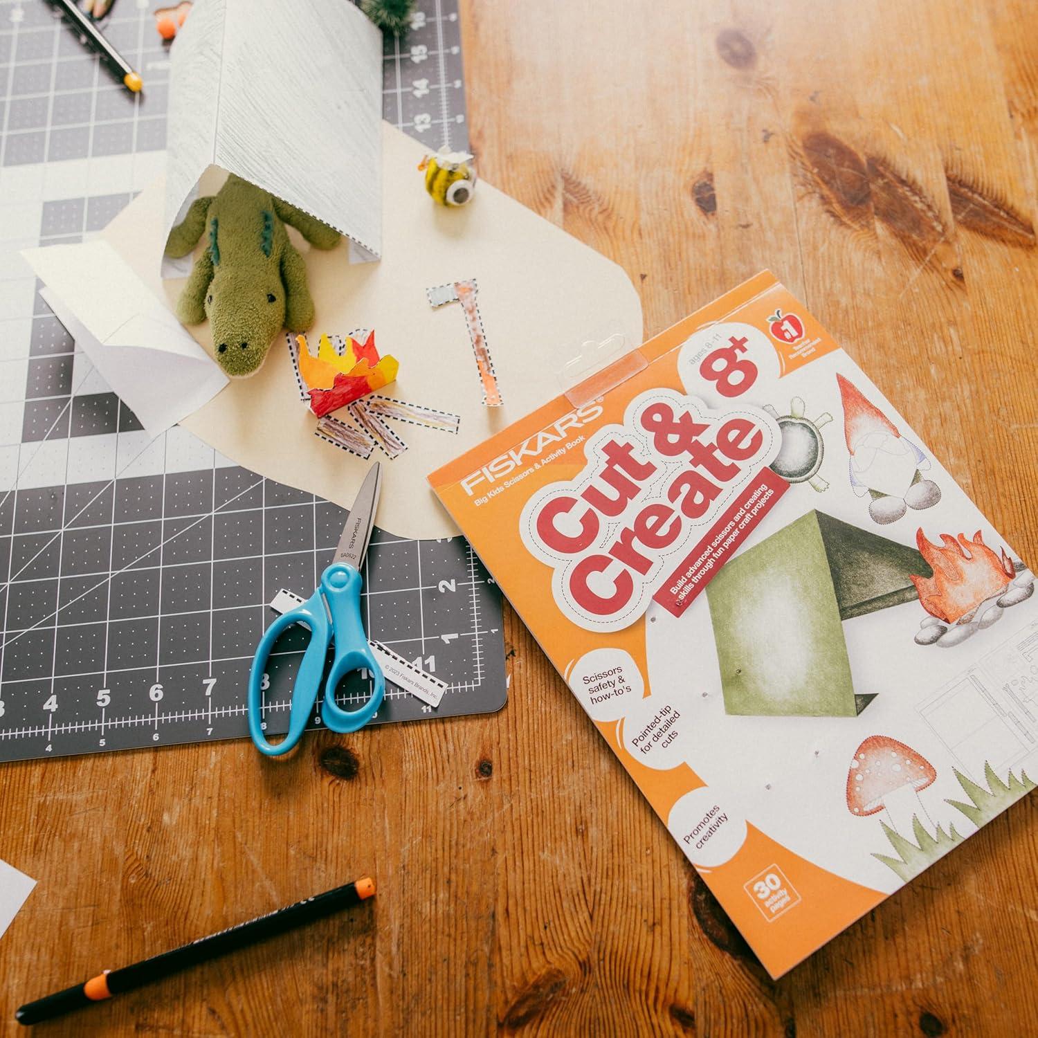 imageFiskars Cut ampamp Learn Kids Activity Book and Training Scissors  Gifts for Kids  Ages 3Ages 8