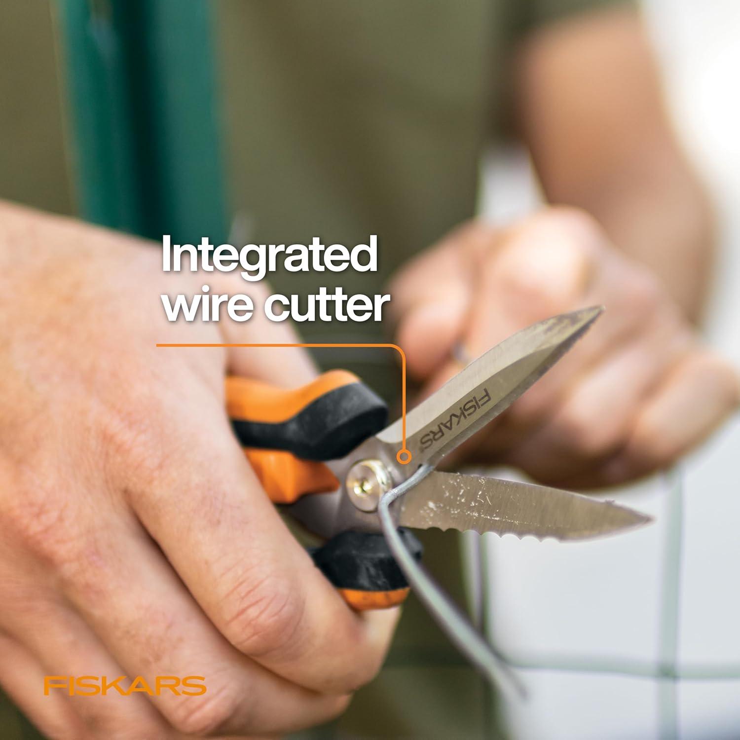 imageFiskars Garden Scissors 7in1 Garden Shears MultiTool with Sheath Great for Plant Trimming Cutting Nursery Pots Bags and WireClassic