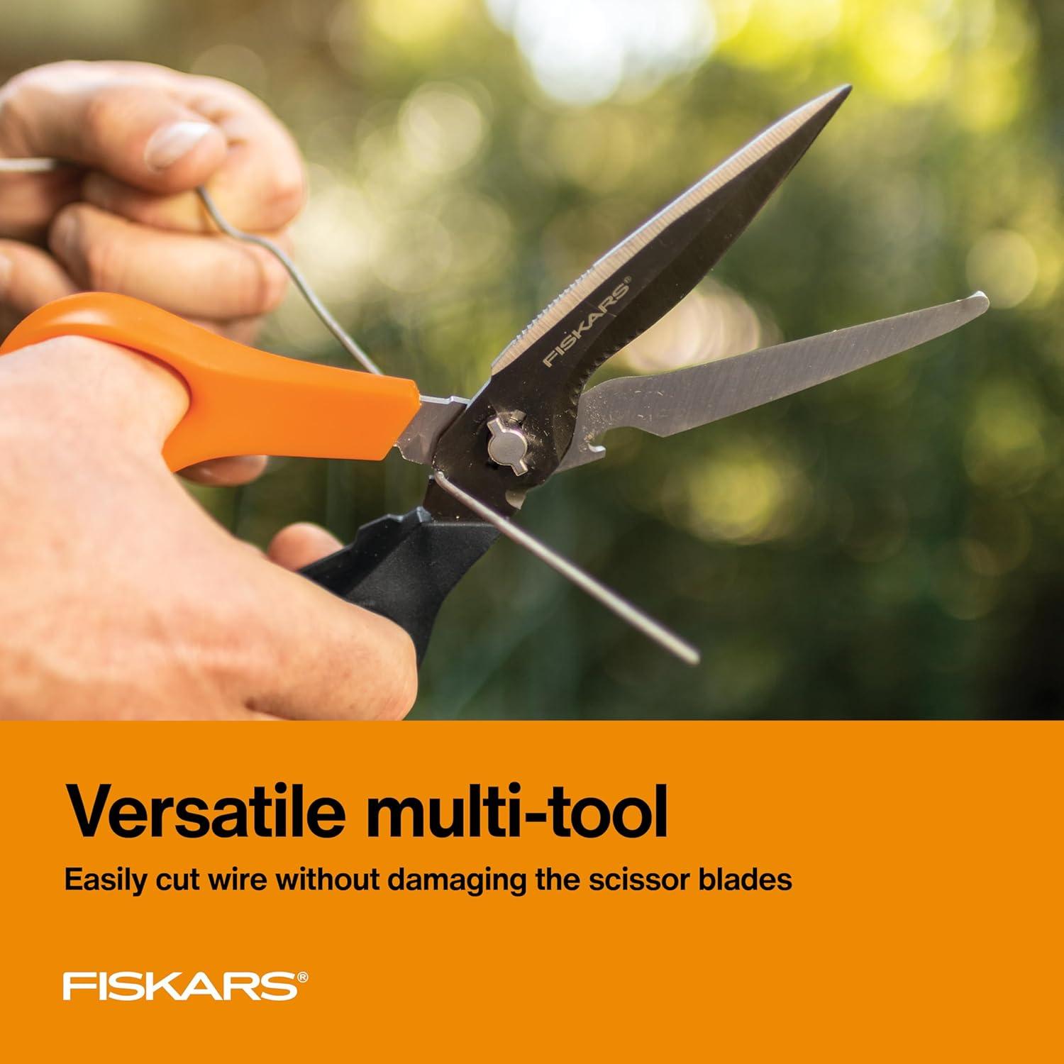 imageFiskars Garden Scissors 7in1 Garden Shears MultiTool with Sheath Great for Plant Trimming Cutting Nursery Pots Bags and WireGarden Shears Original