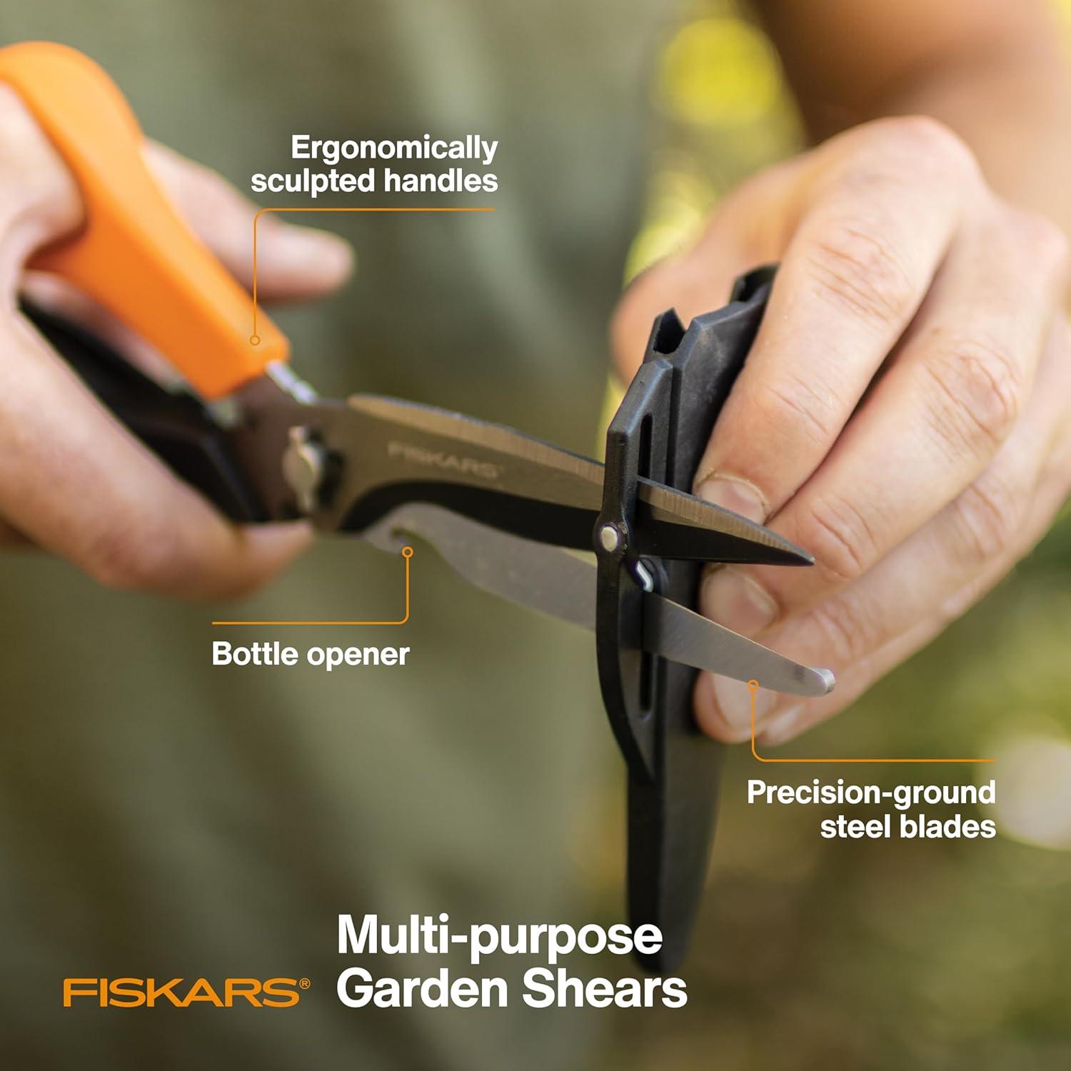 imageFiskars Garden Scissors 7in1 Garden Shears MultiTool with Sheath Great for Plant Trimming Cutting Nursery Pots Bags and WireGarden Shears Original