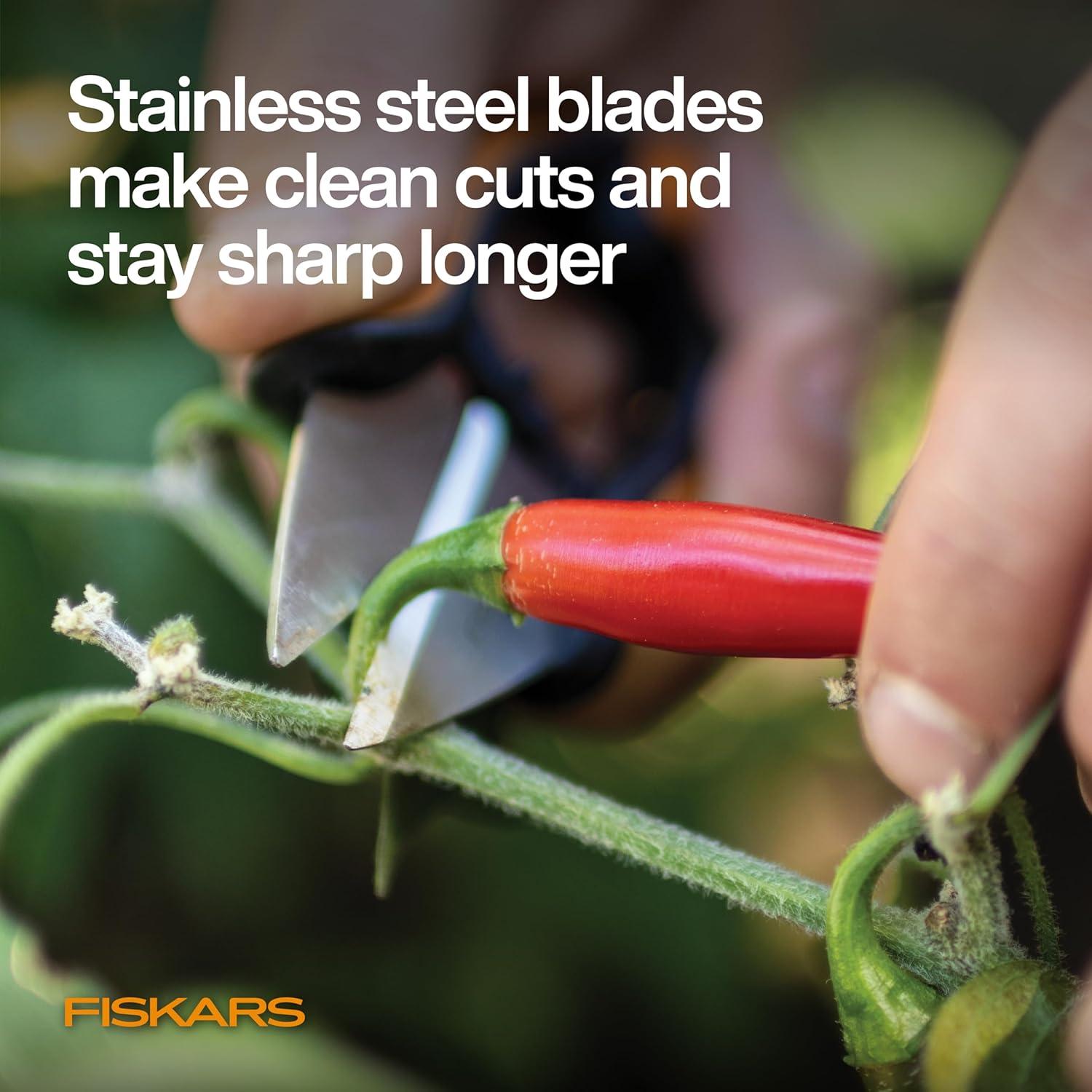 imageFiskars Herb Garden Scissors 5quot Garden Shears Handheld Herb Snips with Sheath and SoftGrip Handle Dishwasher Safegarden shear scissors