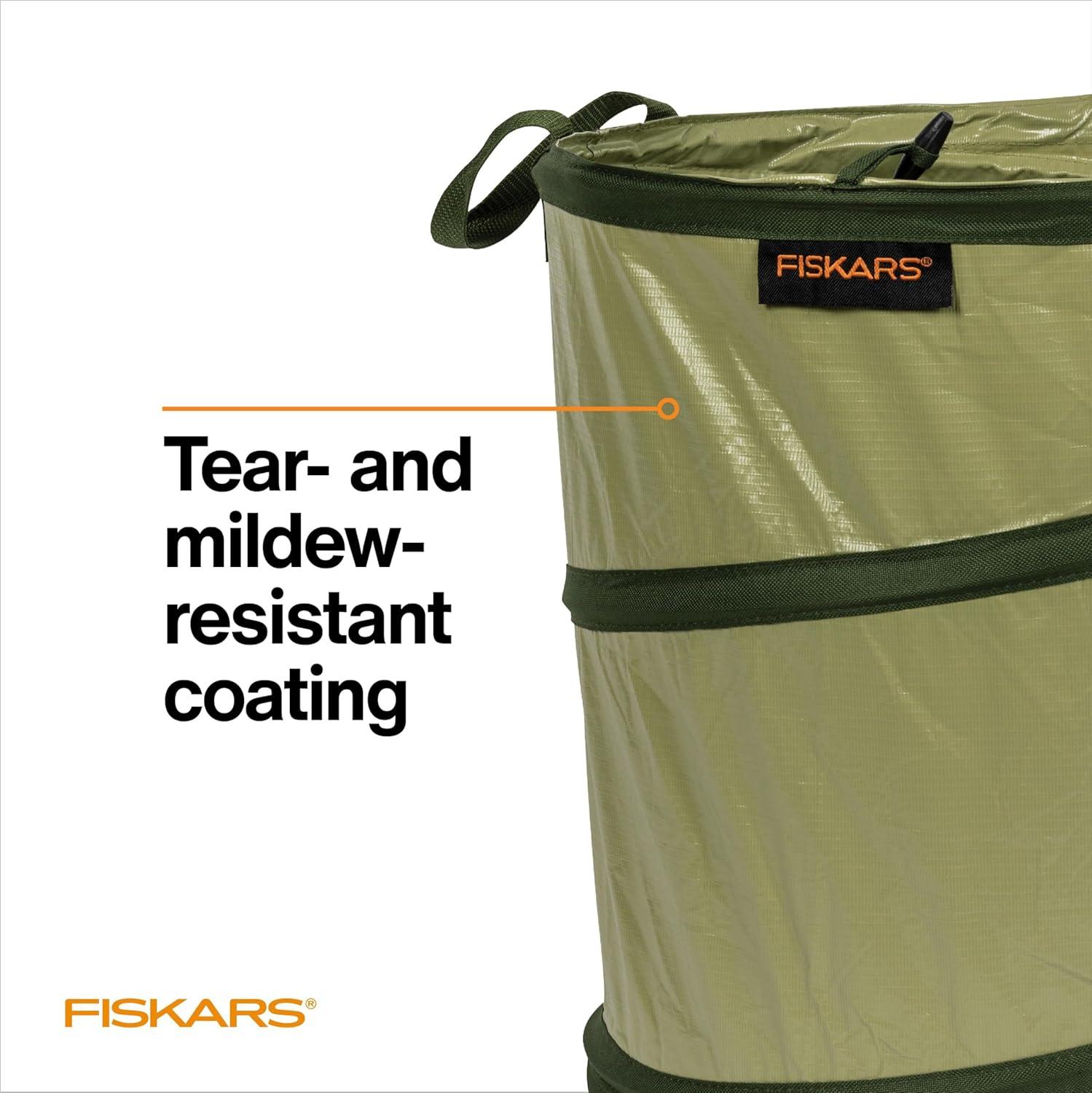 imageFiskars Kangaroo Collapsible Garden Bag for Yard Waste 30 Gallon Reusable Container for Lawn Care and Gardening30 Gallon