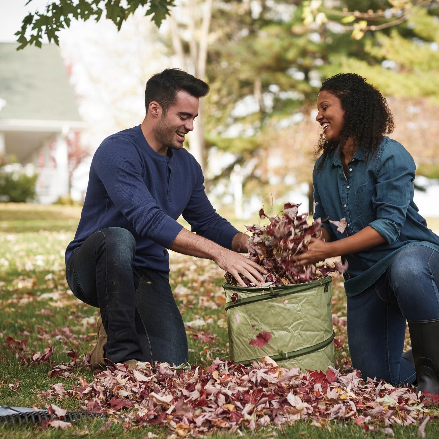 imageFiskars Kangaroo Collapsible Garden Bag for Yard Waste 30 Gallon Reusable Container for Lawn Care and GardeningGarden Bag  10 Gallon