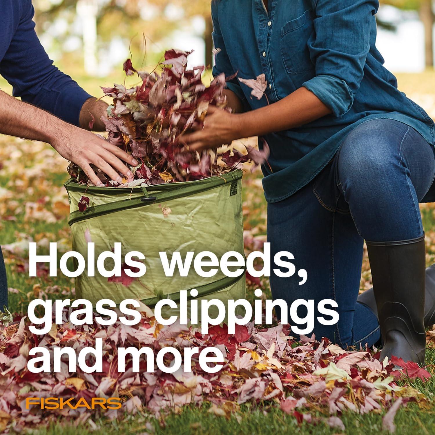 imageFiskars Kangaroo Collapsible Garden Bag for Yard Waste 30 Gallon Reusable Container for Lawn Care and GardeningGarden Bag  10 Gallon