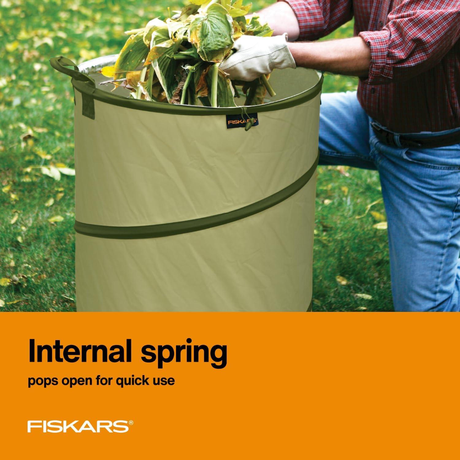 imageFiskars Kangaroo Collapsible Garden Bag for Yard Waste 30 Gallon Reusable Container for Lawn Care and GardeningGarden Bag  10 Gallon