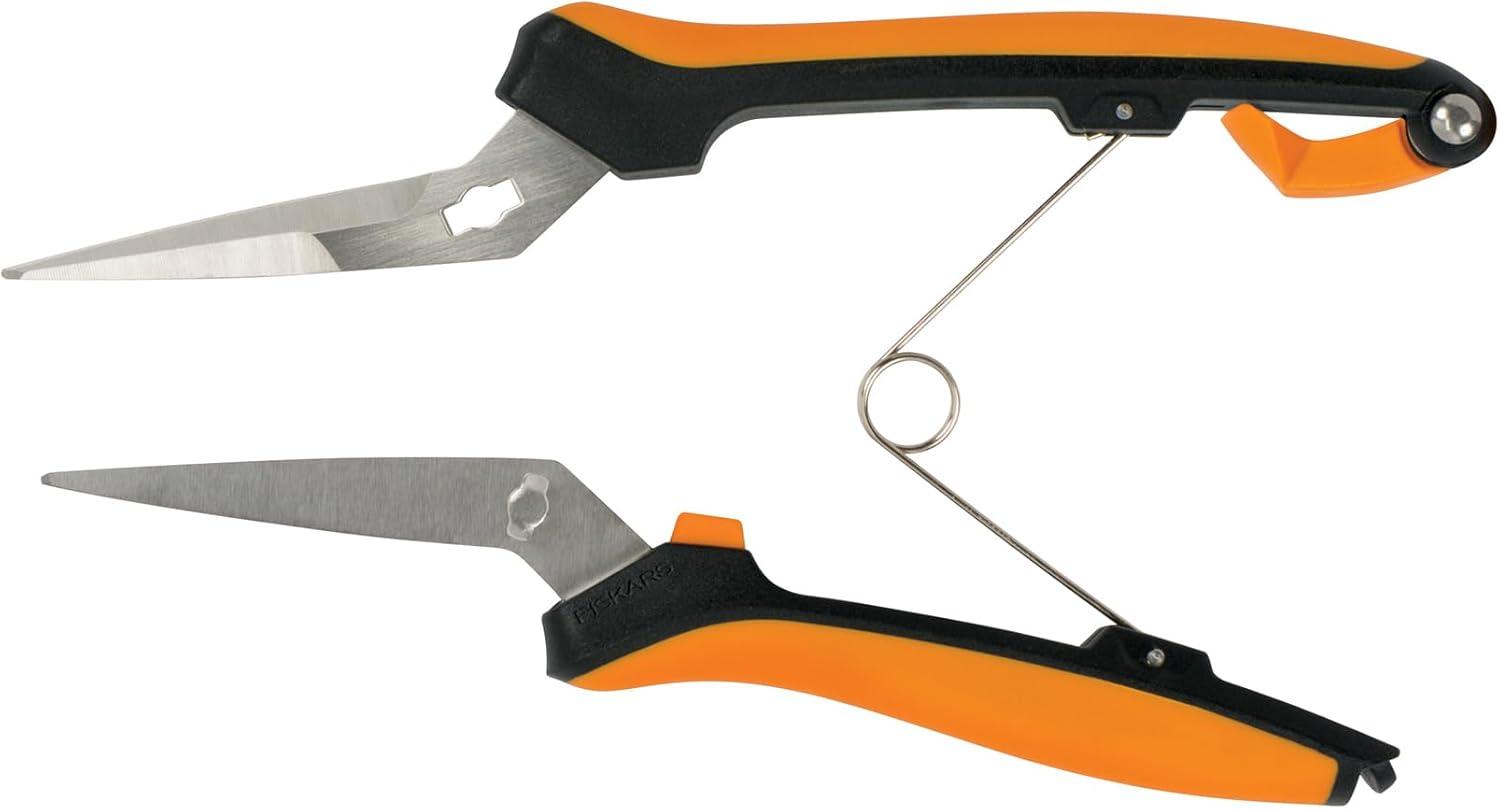 imageFiskars MicroTip Rose Pruning Shears 6quot Garden Shears NonStick Coated Stainless Steel Blade Gardening Scissors with SoftGrip HandlePruning Snips Curved