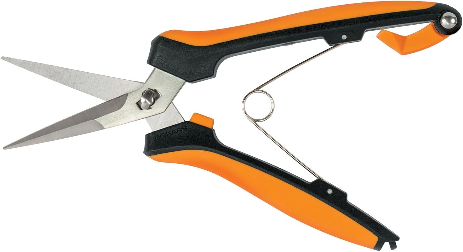 imageFiskars MicroTip Rose Pruning Shears 6quot Garden Shears NonStick Coated Stainless Steel Blade Gardening Scissors with SoftGrip HandlePruning Snips Curved
